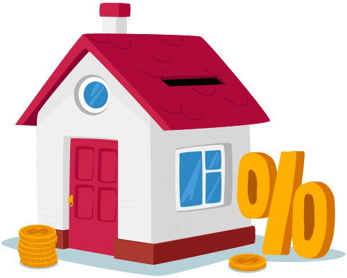 House and coins depicting homebuyer assistance in Florida